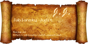 Jablonsky Judit névjegykártya